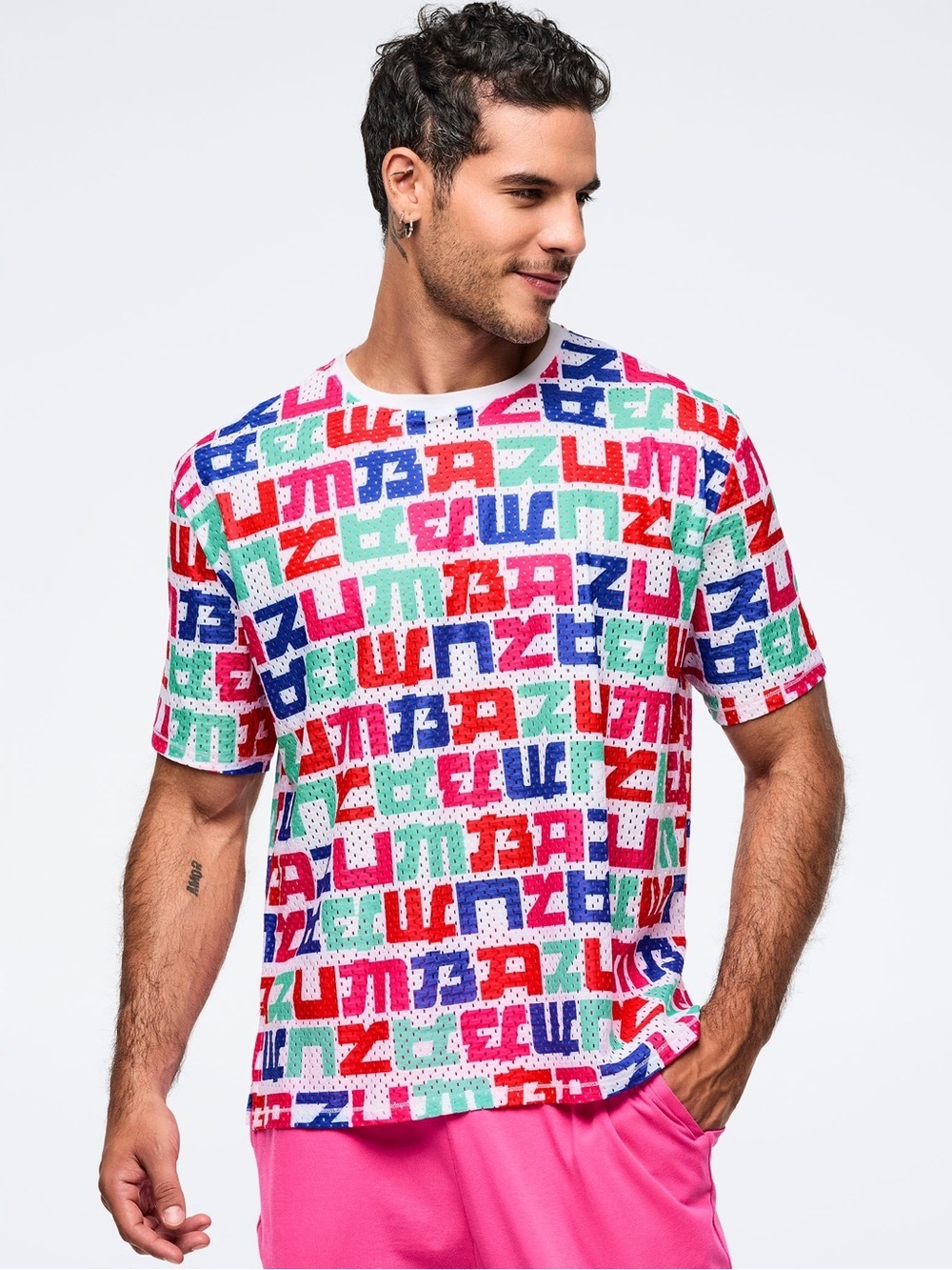 Unisex Zumba Eastern Flavor Boxy Mesh Top With Side Slits - Picture 3 of 4